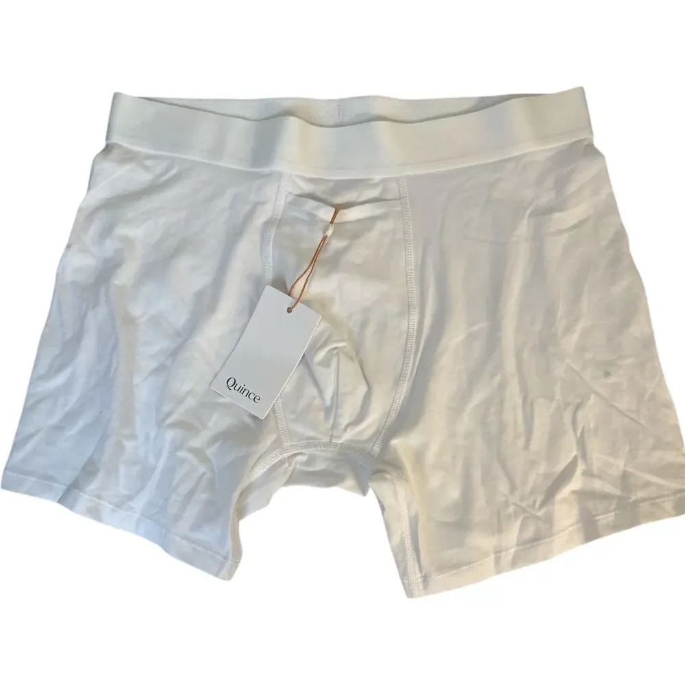 Quince Men’s Organic Cotton Stretch Boxer Briefs 3 Pack White M NWT